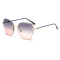 Luxury Fashion Retro ocean lens colorful gradient sunglasses for women